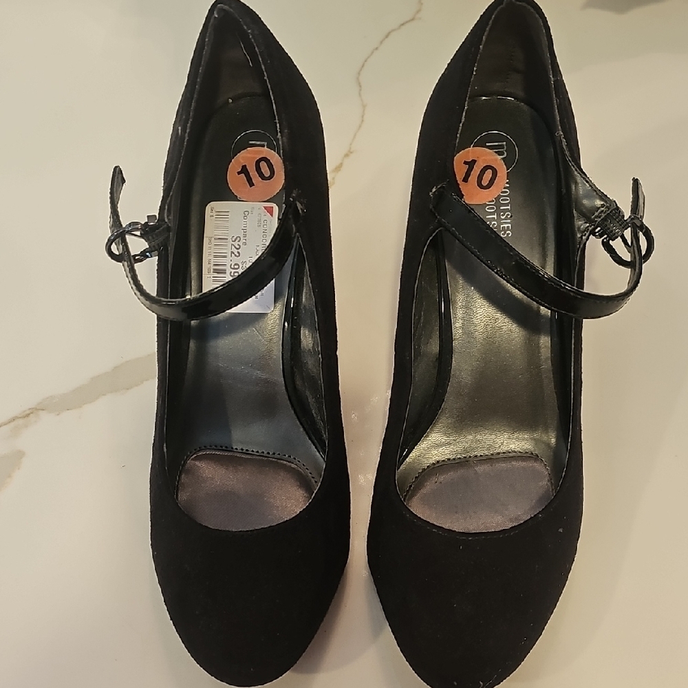 Women's Black Suede Heels New